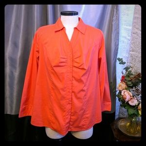 Lane Bryant button-up dress shirt women's Peach 22
